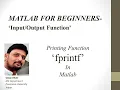 fprintf Input Output functions in Matlab