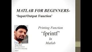 fprintf Input Output functions in Matlab
