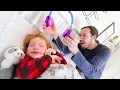 Adley Wonโt Wakeup!! Asleep Morning Routine! Dad helps get me ready! (what Adley dreams about)