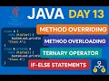 Java Day 13 Method Overloading Overriding Ternary Operator If-Else Statements Explained