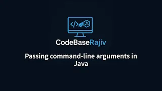 Ep-4 Passing Command Line Arguments in a Java Program
