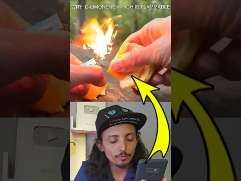 تجربة اشعال النار بإستخدام قشره البرتقال 😱🔥