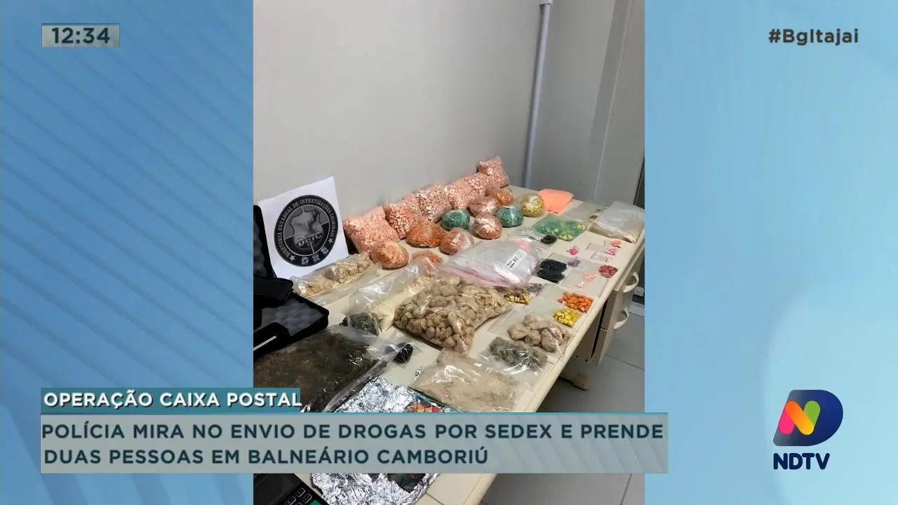 Polícia mira no envio de drogas por Sedex e prende duas pessoas em Balneário Camboriú