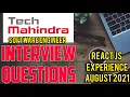 Tech Mahindra Software Engineer Experience React Js Interview Questions August 2021