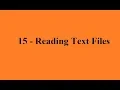 Python 15 Reading Text Files