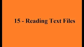 Python 15 Reading Text Files