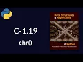 Solution to Data Structures and Algorithms in Python C-1 19 chr
