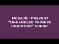NodeJS Prevent Unhandled promise rejection error