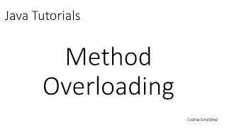 Java Tutorials Method Overloading in Java