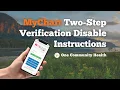 MyChart Two-Step Verification Disable Instructions English