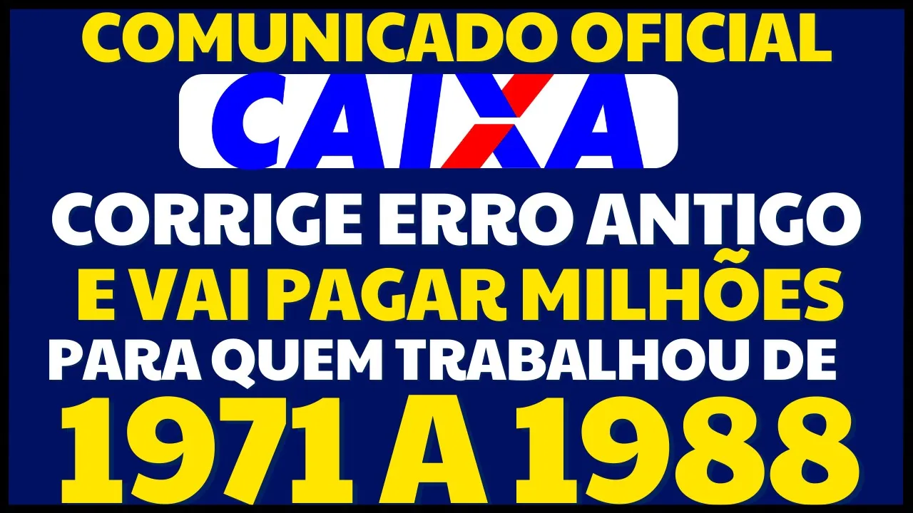 NOTÍCIA FANTÁSTICA! CAIXA CORRIGE INFORMAÇÃO E LIBERA MAIOR GRANA DOS ÚLTIMOS ANOS