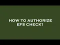 How to authorize efs check