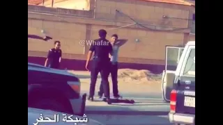 حفر الباطن القبض على وافد أجنبي قام بإشهار ساطور على الماره 