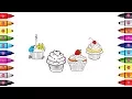 How to Draw Cupcake Coloring Pages Learn Drawing for Kids