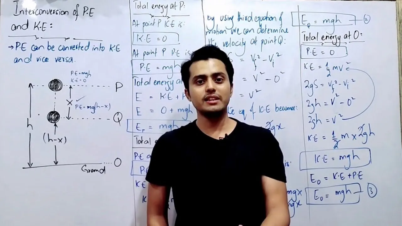 Interconversion of potential energy and kinetic energy || work energy equation || class 11