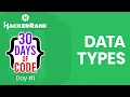 Hackerrank 30 Days of Code Cozumleri - Day 1 Data Types