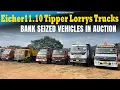 Lagu BharatBenz, Eicher 11 10,10 95 Tippers Lorry Trucks ఇసుక లారీ, 12 టైర్ల లారీ,6 4 టిప్పర్, Auction 