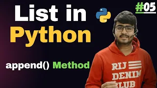 append method in Python List in Python Tutorial 05 Code Marathi