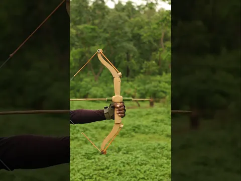 Bobin With Wooden Arrow Slingshot #diy #craft #youtubeshorts #wood #bamboo