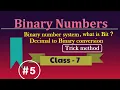 Binary Number System Decimal to Binary conversion class 7 Episode