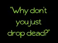 A Little Less Sixteen Candles, A Little More Touch Me -Fall Out Boy - With Lyrics