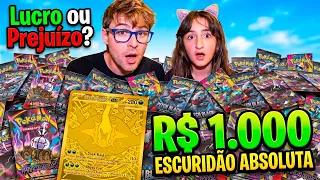 ABRI R$ 1.000 em PACOTES de POKÉMON TCG! Lucro ou Prejuízo? - Coleção Pitch Black Escuridão Absoluta