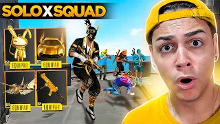 SÓ POSSO USAR ITEM DOURADO NESSE DESAFIO SOLO VS SQUAD!! FREE FIRE