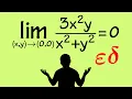 How to write an epsilon-delta proof for a limit of a multivariable function