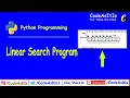 Python Tutorials - Linear Search Sequential Search Searching Key Element in List of Number