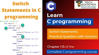 Switch Statements in C language C Programming Tutorial C Programming Course Lecture 15