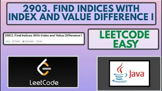 Leetcode 2903 Find Indices With Index and Value Difference I Easy Java Solution