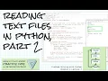 Reading from files in Python part 2 Problem Solving Ch 4 Lecture 7