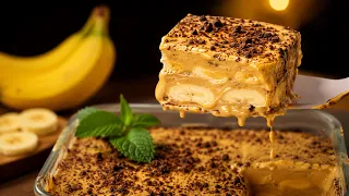5-Minute Banana Dessert — The Fridge Turns It Into Cake❗