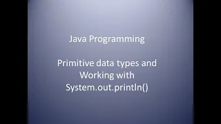Java Programming - Working with System out println