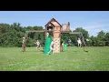 Skyfort II with Wave Slide Wooden Swing Set - Backyard Discovery