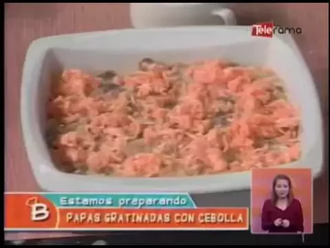 Papas gratinadas con cebolla