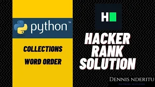 Python - Word Order