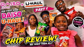 OUR FIRST EVER DAISO HAUL! 😱🍿 Trying ALL the Chips With My Daughters! | Part 1