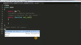 Php get and set values in oops