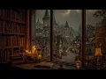 Download Lagu Cozy Piano for Reading \u0026 Reflection | Rainy Gothic Castle View | Dark Academia Autumn Study Ambience