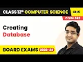 Creating Database - Structured Query Language SQL Class 12 Computer Science Chapter 9 CBSE 2025