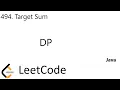 LeetCode 494 Target Sum DP Java