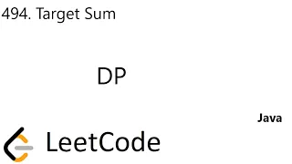 LeetCode 494 Target Sum DP Java