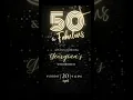 50th Birt ay Animated Birt ay Invitation with music 50 and Fabulous invite