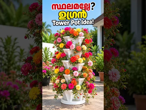 പത്തുമണിപൂക്കളുടെ ടവർ ആക്കാം.. Stack Pot! #flowers #garden #plants #garden #tips