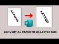 How to convert a4 paper to us letter size in publisher