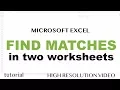 Excel - Find Matching Values in Two Worksheets Tables or Columns Tutorial