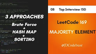 LeetCode 169 - Majority Element LeetCode Top Interview 150 JavaScript JDCodebase