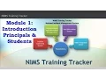 Module 1 NIMS Training Tracker Introduction for Students and Principals