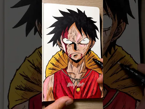 [ASMR] Drawing MONKEY D. LUFFY 🥶✍🏽 - One Piece